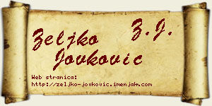 Željko Jovković vizit kartica